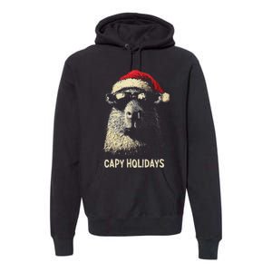 Funny Christmas Capy Holidays Ns Xmas Capybara Premium Hoodie