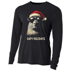 Funny Christmas Capy Holidays Ns Xmas Capybara Cooling Performance Long Sleeve Crew