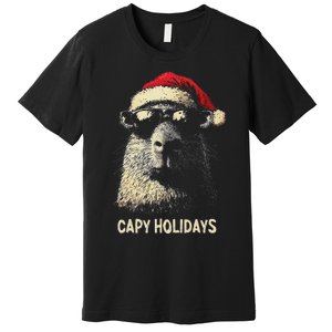 Funny Christmas Capy Holidays Ns Xmas Capybara Premium T-Shirt