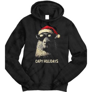 Funny Christmas Capy Holidays Ns Xmas Capybara Tie Dye Hoodie