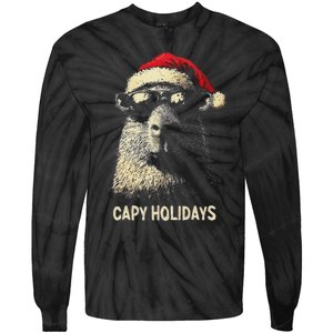 Funny Christmas Capy Holidays Ns Xmas Capybara Tie-Dye Long Sleeve Shirt