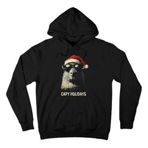 Funny Christmas Capy Holidays Ns Xmas Capybara Tall Hoodie