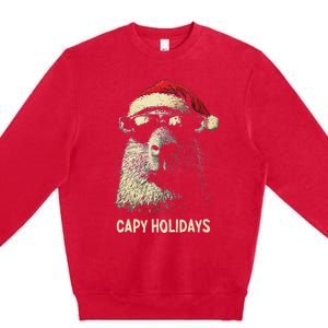 Funny Christmas Capy Holidays Ns Xmas Capybara Premium Crewneck Sweatshirt