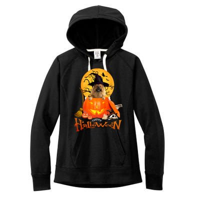 Funny Chow Chow Dog Spooky Halloween Women's Fleece Hoodie