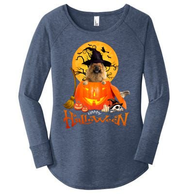 Funny Chow Chow Dog Spooky Halloween Women's Perfect Tri Tunic Long Sleeve Shirt