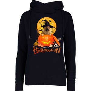 Funny Chow Chow Dog Spooky Halloween Womens Funnel Neck Pullover Hood