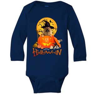 Funny Chow Chow Dog Spooky Halloween Baby Long Sleeve Bodysuit