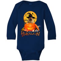 Funny Chow Chow Dog Spooky Halloween Baby Long Sleeve Bodysuit