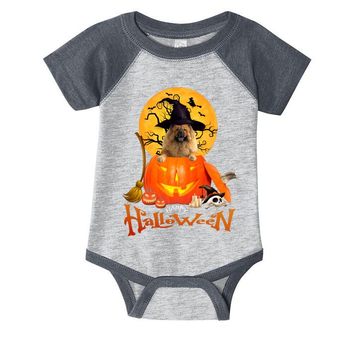 Funny Chow Chow Dog Spooky Halloween Infant Baby Jersey Bodysuit