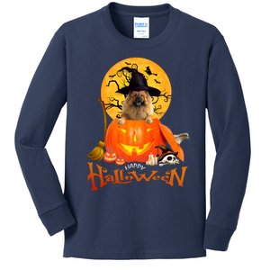 Funny Chow Chow Dog Spooky Halloween Kids Long Sleeve Shirt