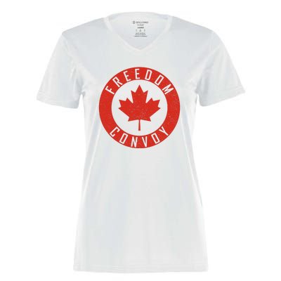 Freedom Convoy Canadian Truckers Canada Leaf Women's Momentum V-Neck T-Shirt