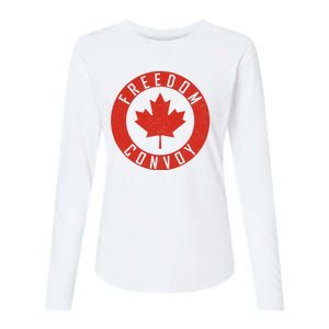 Freedom Convoy Canadian Truckers Canada Leaf Womens Cotton Relaxed Long Sleeve T-Shirt