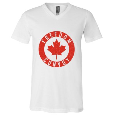 Freedom Convoy Canadian Truckers Canada Leaf V-Neck T-Shirt