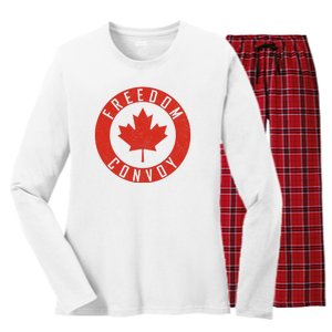 Freedom Convoy Canadian Truckers Canada Leaf Women's Long Sleeve Flannel Pajama Set 