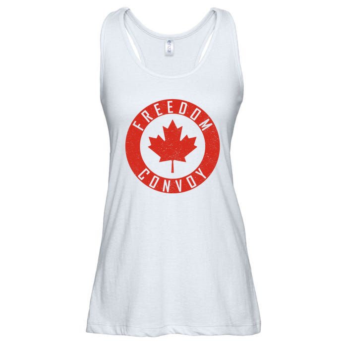 Freedom Convoy Canadian Truckers Canada Leaf Ladies Essential Flowy Tank