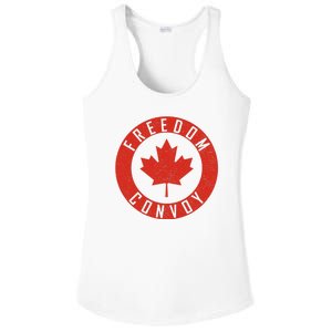 Freedom Convoy Canadian Truckers Canada Leaf Ladies PosiCharge Competitor Racerback Tank