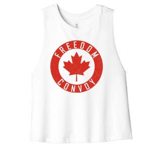 Freedom Convoy Canadian Truckers Canada Leaf Women's Racerback Cropped Tank