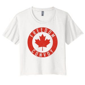 Freedom Convoy Canadian Truckers Canada Leaf Women's Crop Top Tee