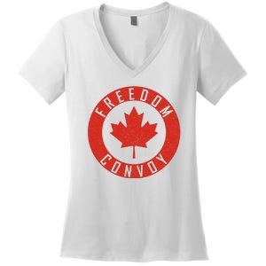 Freedom Convoy Canadian Truckers Canada Leaf Women's V-Neck T-Shirt