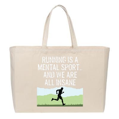 Funny Cross Country Running Is Insane Cotton Canvas Jumbo Tote