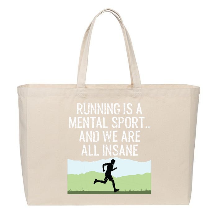 Funny Cross Country Running Is Insane Cotton Canvas Jumbo Tote