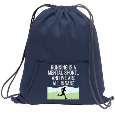 Funny Cross Country Running Is Insane Sweatshirt Cinch Pack Bag