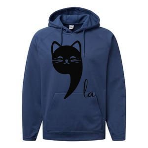 Funny Cat Comma La Kamala Harris For President 2024 Election Performance Fleece Hoodie