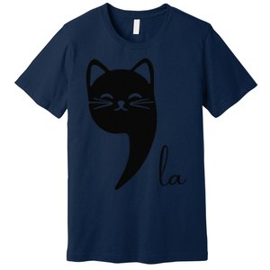 Funny Cat Comma La Kamala Harris For President 2024 Election Premium T-Shirt