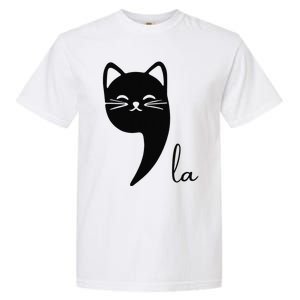 Funny Cat Comma La Kamala Harris For President 2024 Election Garment-Dyed Heavyweight T-Shirt