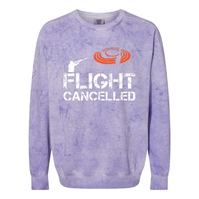 Flight Cancelled Clay Shooting Skeet Trap Shooting Colorblast Crewneck Sweatshirt