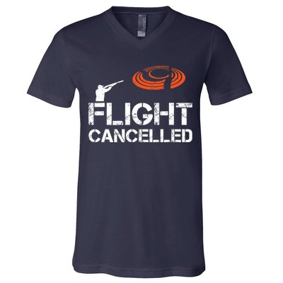 Flight Cancelled Clay Shooting Skeet Trap Shooting V-Neck T-Shirt