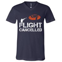 Flight Cancelled Clay Shooting Skeet Trap Shooting V-Neck T-Shirt