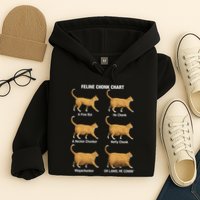 Feline Chonk Cat Chart Funny Cat Meme Oh Lawd He Comin Hoodie
