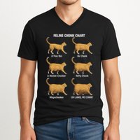 Feline Chonk Cat Chart Funny Cat Meme Oh Lawd He Comin V-Neck T-Shirt
