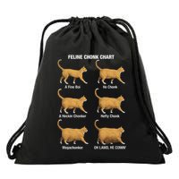 Feline Chonk Cat Chart Funny Cat Meme Oh Lawd He Comin Drawstring Bag