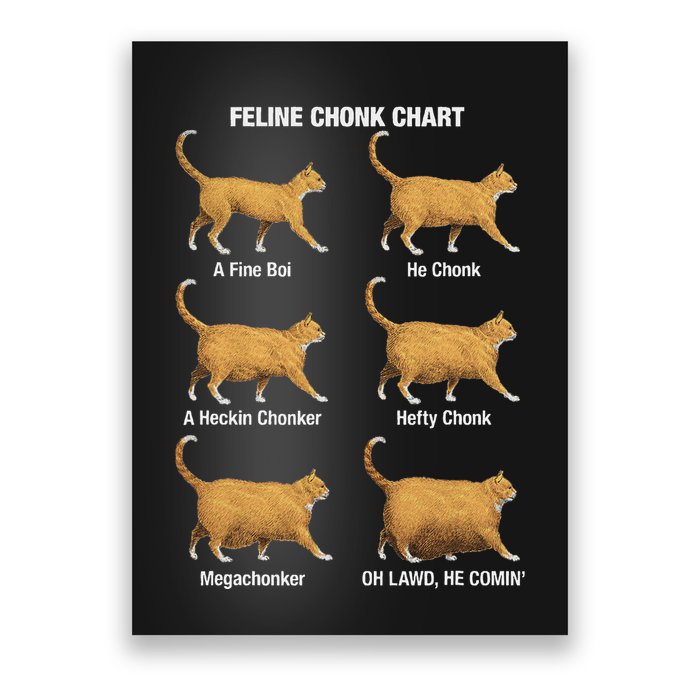 Feline Chonk Cat Chart Funny Cat Meme Oh Lawd He Comin Poster