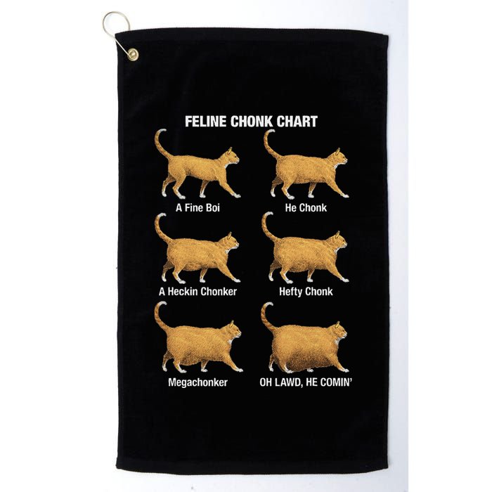 Feline Chonk Cat Chart Funny Cat Meme Oh Lawd He Comin Golf Towel