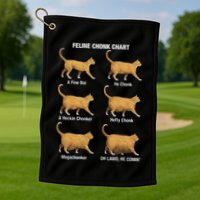 Feline Chonk Cat Chart Funny Cat Meme Oh Lawd He Comin Golf Towel