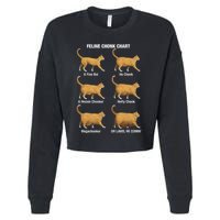 Feline Chonk Cat Chart Funny Cat Meme Oh Lawd He Comin Cropped Pullover Crew