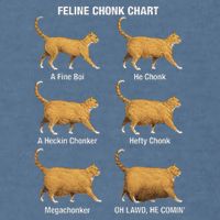 Feline Chonk Cat Chart Funny Cat Meme Oh Lawd He Comin Garment-Dyed Sweatshirt
