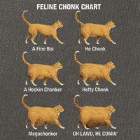 Feline Chonk Cat Chart Funny Cat Meme Oh Lawd He Comin Cotton Canvas Backpack
