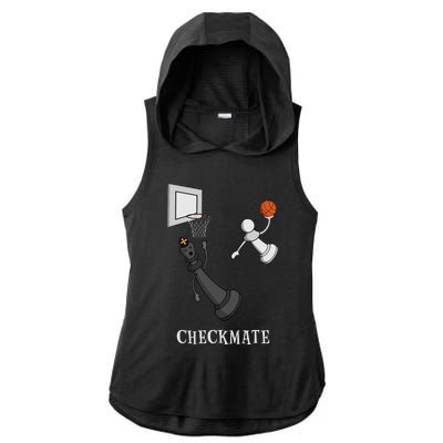 Funny Checkmate Chess Basketball Game Board King Pawn Piece Ladies PosiCharge Tri-Blend Wicking Draft Hoodie Tank