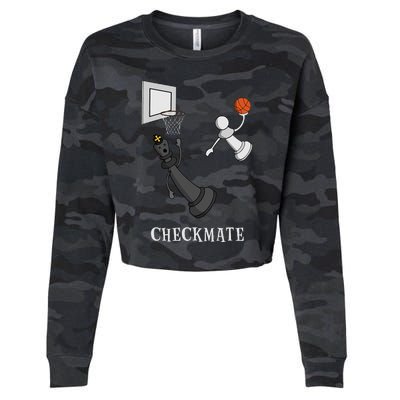 Funny Checkmate Chess Basketball Game Board King Pawn Piece Cropped Pullover Crew