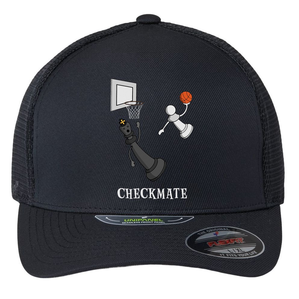 Funny Checkmate Chess Basketball Game Board King Pawn Piece Flexfit Unipanel Trucker Cap