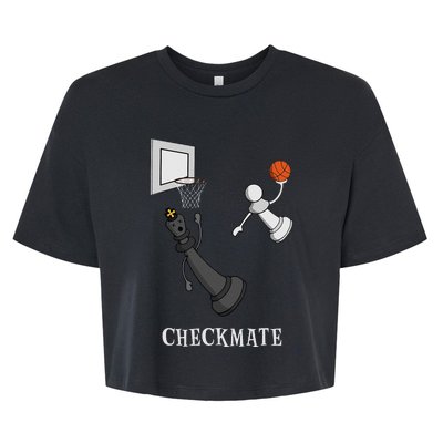 Funny Checkmate Chess Basketball Game Board King Pawn Piece Bella+Canvas Jersey Crop Tee