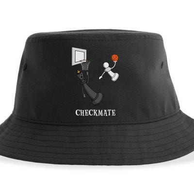 Funny Checkmate Chess Basketball Game Board King Pawn Piece Sustainable Bucket Hat