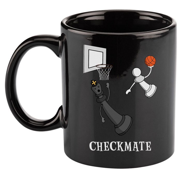 Funny Checkmate Chess Basketball Game Board King Pawn Piece 11oz C Handle Ceramic Mug