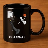 Funny Checkmate Chess Basketball Game Board King Pawn Piece 11oz C Handle Ceramic Mug