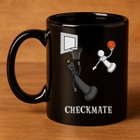 Funny Checkmate Chess Basketball Game Board King Pawn Piece 11oz C Handle Ceramic Mug