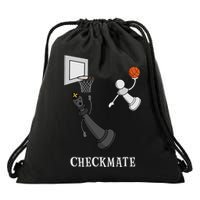 Funny Checkmate Chess Basketball Game Board King Pawn Piece Drawstring Bag